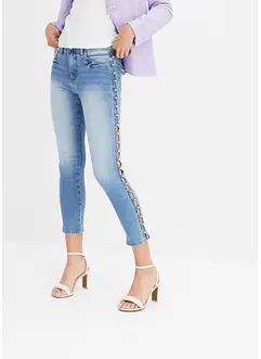 Skinny jeans met parels, bonprix