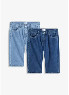 Lange stretch jeans bermuda (set van 2) regular fit, bonprix