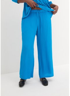 Crinkle broek met wijde pijpen en high waist comfortband, bpc bonprix collection