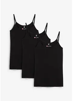 Spaghetti top van katoen (set van 3), bonprix