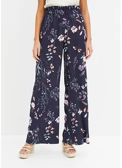 Jersey broek van crêpe met bloemenprint, bonprix