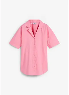 Luchtige oversized blouse van linnenmix, korte mouw, bonprix