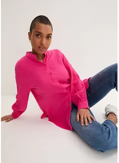 Lange mousseline blouse van katoen, bonprix