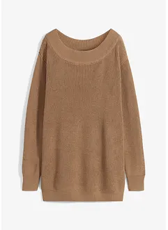 Geribde trui met boothals, bonprix