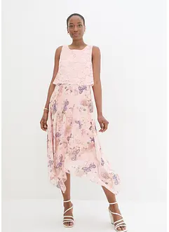 Chiffon jurk met kant, bonprix