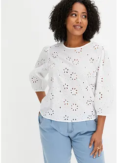 Blouse met broderie anglaise, bonprix