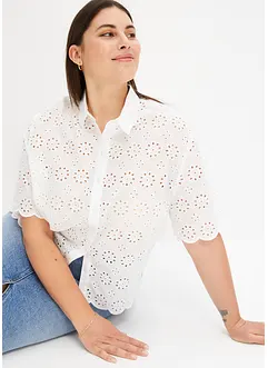 Blouse met broderie anglaise, bonprix