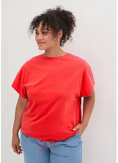 Shirt in een katoen-viscosemix met strikkoordje aan de zoom, bonprix