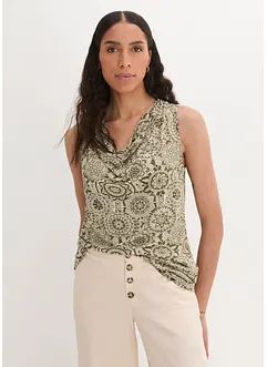 Top met watervalhals van soepele viscose, bonprix
