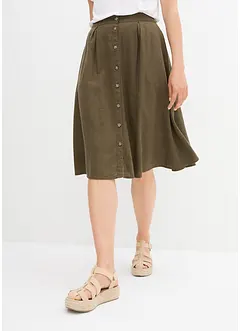 Midi rok met linnen, bonprix