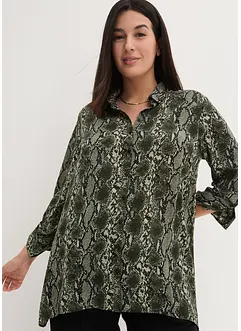 Lange blouse met puntige onderrand, bonprix