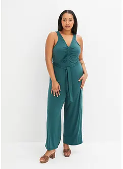 Jersey jumpsuit met plooitjes, bonprix