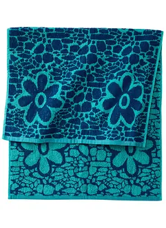 Handdoek met jacquard bloemen, bonprix