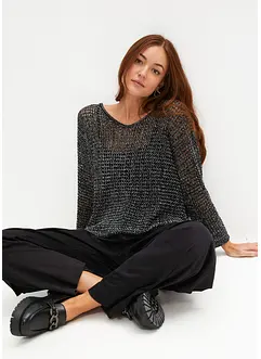Ajour trui met glitter, bonprix