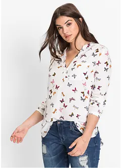 Blouse met een V-hals van soepele viscose, bonprix