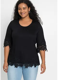 Shirt met kant van viscose, bonprix