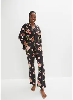 Pyjama met knoopsluiting en steekzakken (2-dlg. set), bonprix