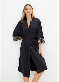 Satijnen kimono met borduursel, bonprix