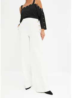 Wide leg broek met gouden knopen, bonprix