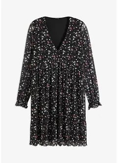Mesh jurk met volant, bonprix