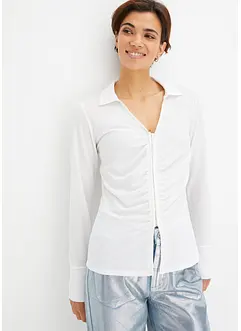 Crêpe shirt met plooitjes, bonprix