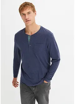 Henley shirt van biologisch katoen, lange mouw, bonprix