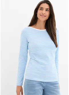 Gestreepte longsleeve met boothals, bonprix