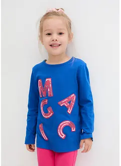 Meisjes longsleeve met pailletten van biologisch katoen, bonprix