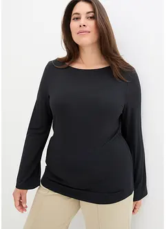 Nauwsluitende longsleeve met boothals, bonprix