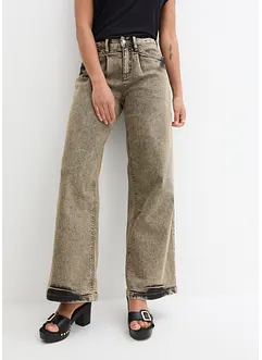 Wide leg stretch jeans met high waist, bonprix