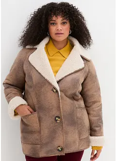 Oversized imitatie lammy coat, bonprix