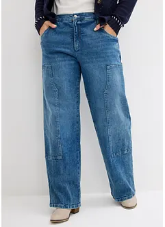 Wide leg jeans met mid waist, bonprix