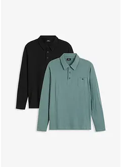 Poloshirt, lange mouw (set van 2), bonprix