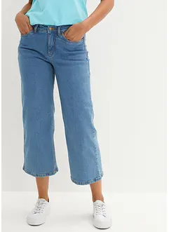 Wide leg jeans mid waist, cropped, bonprix