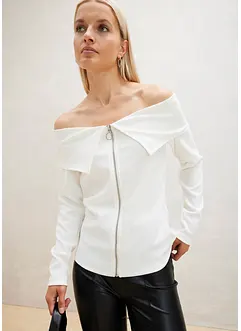 Off shoulder shirt met ritssluiting, bonprix