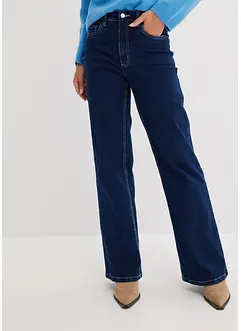 Wide leg jeans met high waist en biologisch katoen, bonprix