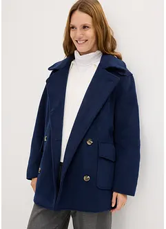 Lange peacoat in wollen look, bonprix