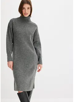 Gebreide jurk met split, bonprix