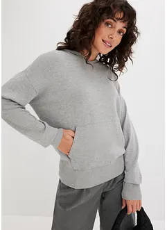Gebreide hoodie met kangoeroezak van viscosemix, bonprix