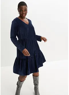 Mini jurk van elastisch fluweel, bonprix