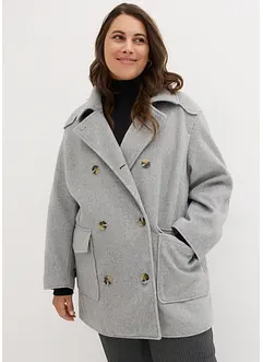 Lange peacoat in wollen look, bonprix