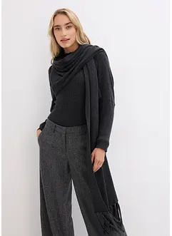 Vest van heel fijne merinowol met franjes, bonprix