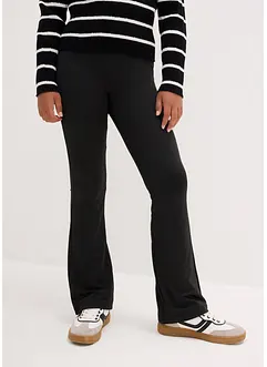 Bootcut jersey broek met geruwde binnenkant, bonprix