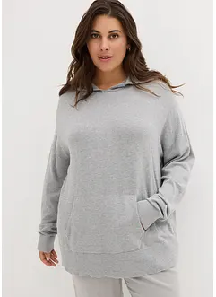 Gebreide hoodie met kangoeroezak van viscosemix, bonprix