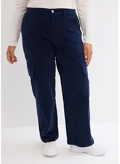 Corduroy cargo broek met stretch, bonprix