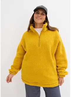 Oversized fleece trui met opstaande kraag en zakken, bonprix