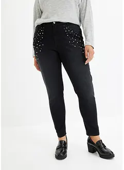 Skinny jeans met parels, bonprix