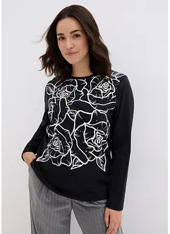 Longsleeve met rozenprint, bonprix