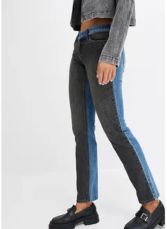 Straight jeans met low waist en colourblocking, bonprix