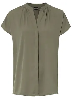 Blouse met korte mouwen en blinde knoopsluiting, bonprix